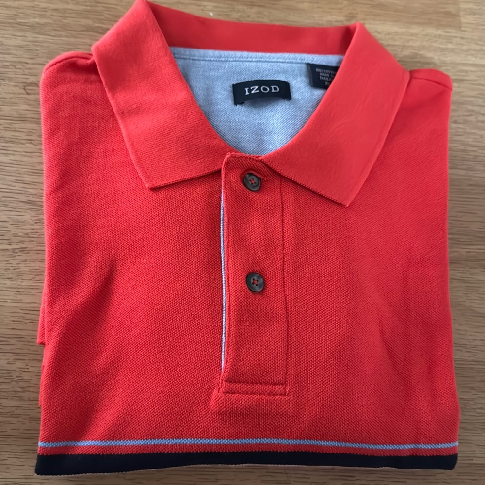 Brand new IZOD Polo shirt Red 100% Cotton For Men Size XL
